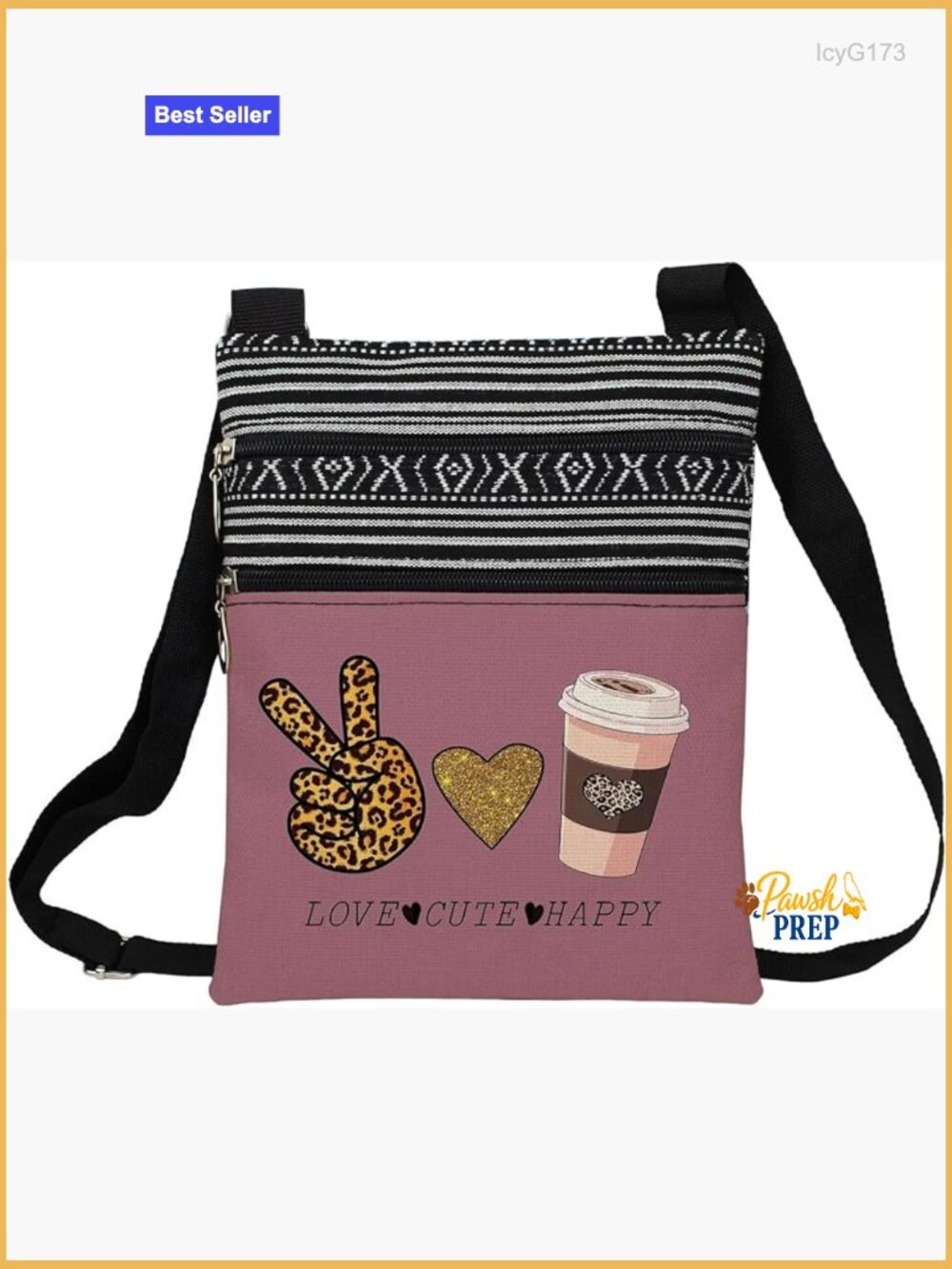 Small Crossbody Bag with Adjustable Strap Zipper Closure Pouch